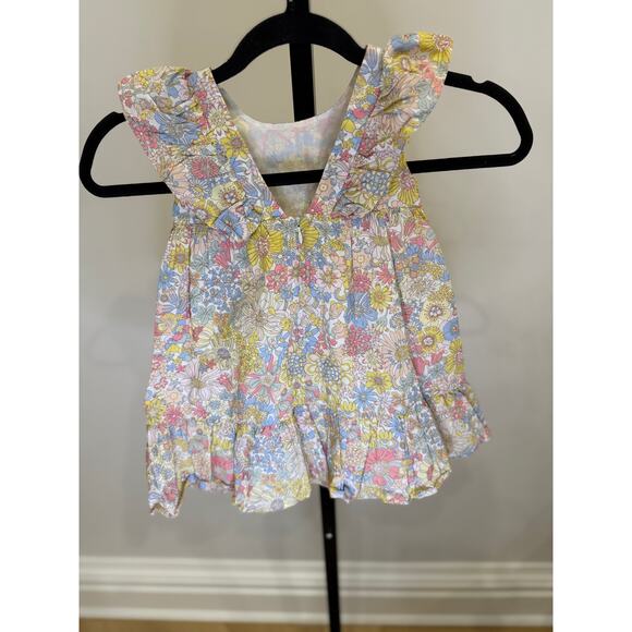 Tartine Et Chocolate - Floral Tank Dress Ruffle Sleeve - 3A - Picture 3 of 5